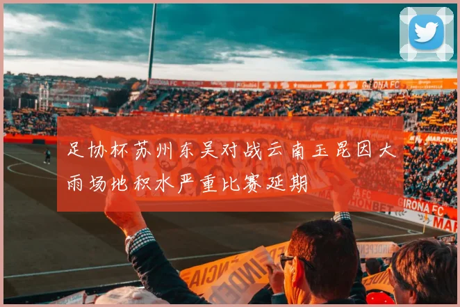 足协杯苏州东吴对战云南玉昆因大雨场地积水严重比赛延期